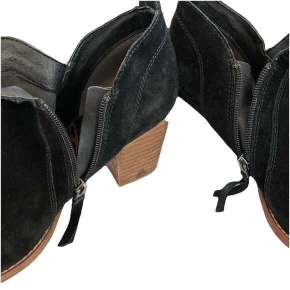 Sam Edelman Shoes Womens Size 9 Black Suede Side Zip‎ Ankle Booties Comfy - Picture 11 of 15